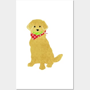 Cute Preppy Golden Retriever - Tennis Balls In Mouth Posters and Art